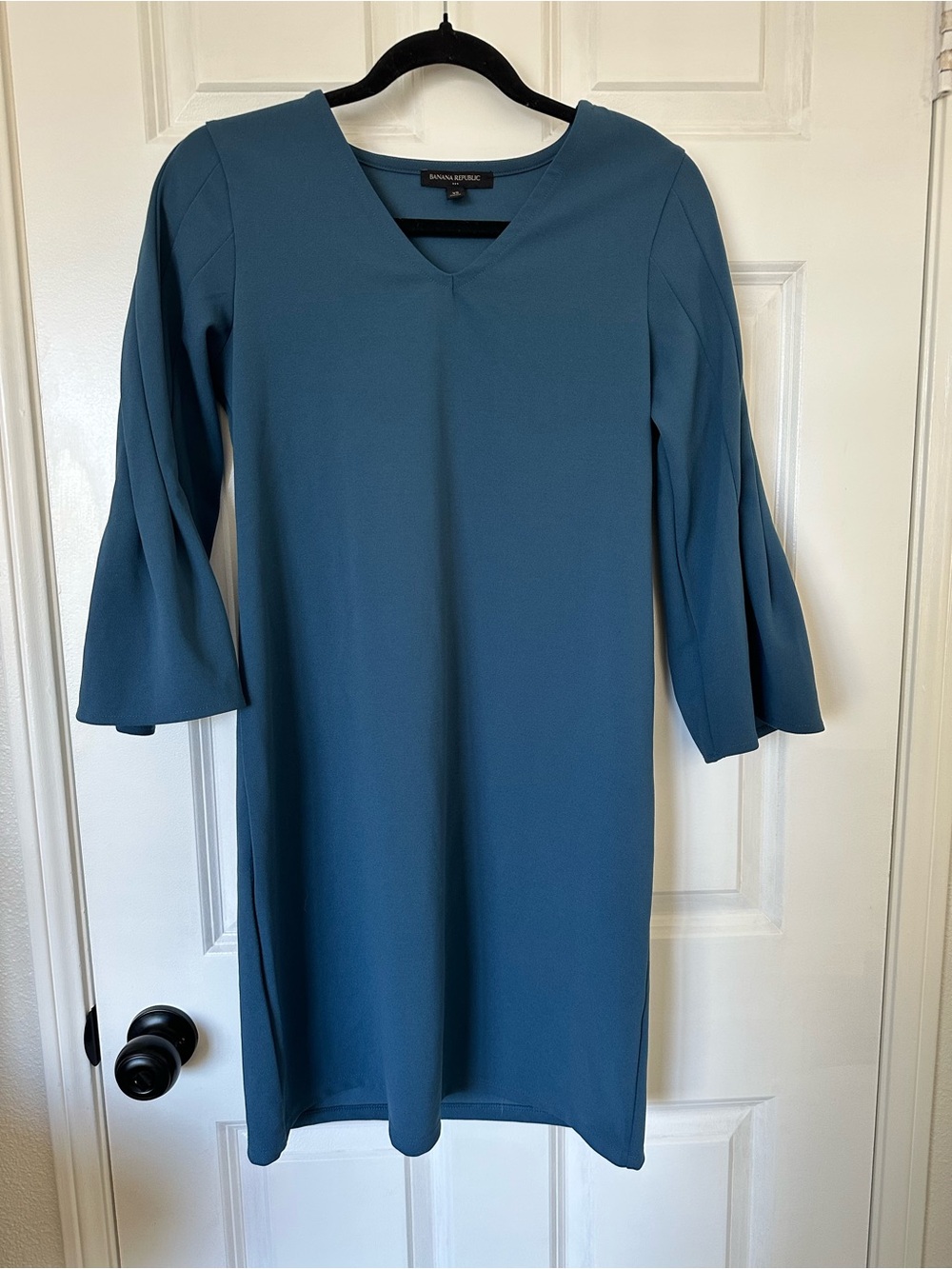 Banana Republic Teal Midi Dress with Bell Sleeves